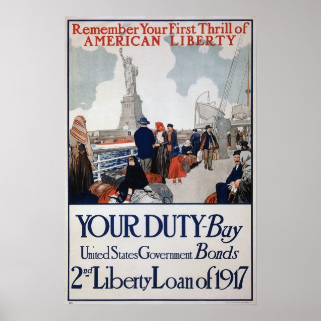 USA Krig-obligationer, WW1-Poster Poster (Framsidan)