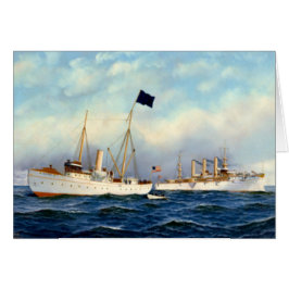 USA kryssare Brooklyn 1897 Hälsningskort