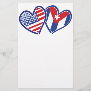 USA Kuba Kärlek Hearts Brevpapper