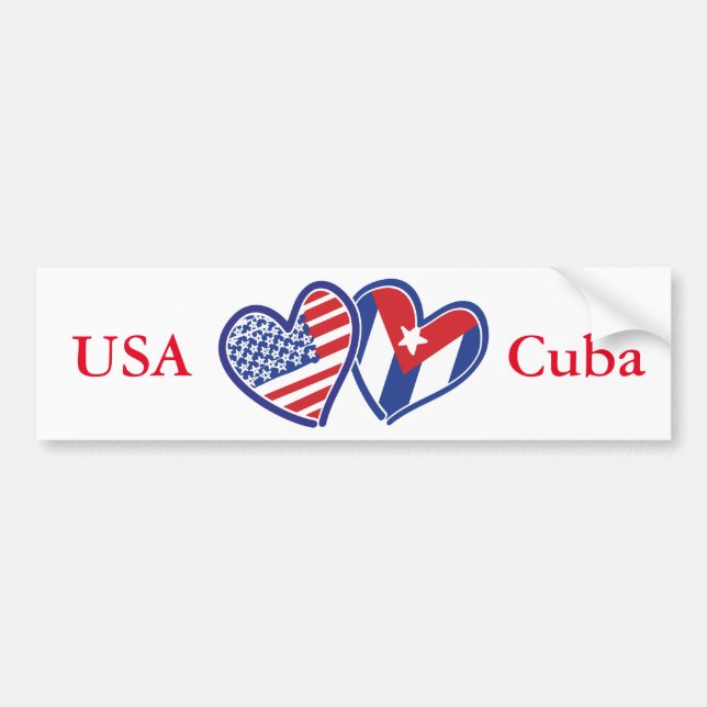 USA Kuba Kärlek Hjärtan Bildekal (Framsidan)