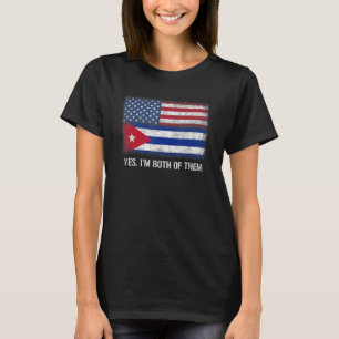 USA Kuba Kubansk Amerikansk Flagga Dubbel Medborga T Shirt