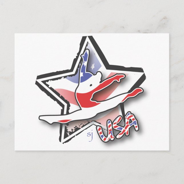 USA kvinna gymnastik Vykort (Framsida)