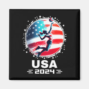 USA lag 2024 volleyboll tröja för män kvinnor barn Magnet