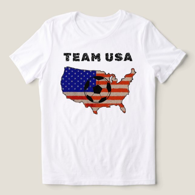 USA-lag Distressed Flag Fotboll Matchdag 2026 T Shirt (Design Framsida)