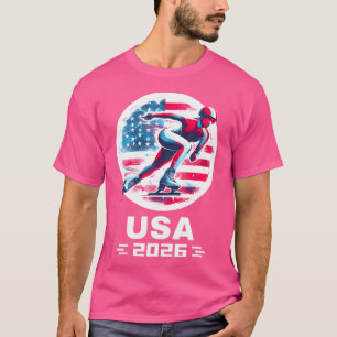 Usa-laget 2026 Skridskoåkning Amerikansk Flagga Kv T Shirt
