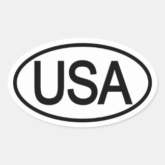 USA Land i Ursprung Oval Decal Ovalt Klistermärke