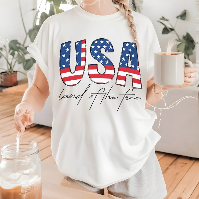 USA Land of the Free Shirt, Patriotic 4 juli T Shirt (patriotic shirt, July 4th shirt, America t-shirt, 4th of July gift, fathers day shirt, birthday gift)