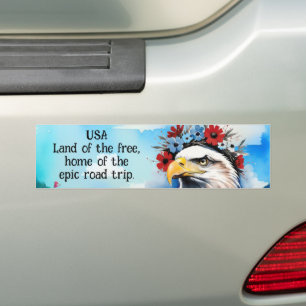 USA Land the Free Home of the Epic Road Resa Bildekal