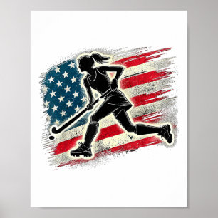 USA landhockey flicka USA kvinna Poster