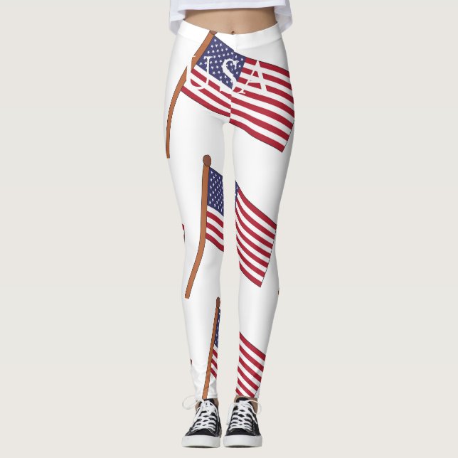 USA Landsflagga Thunder_Cove Leggings (Framsida)