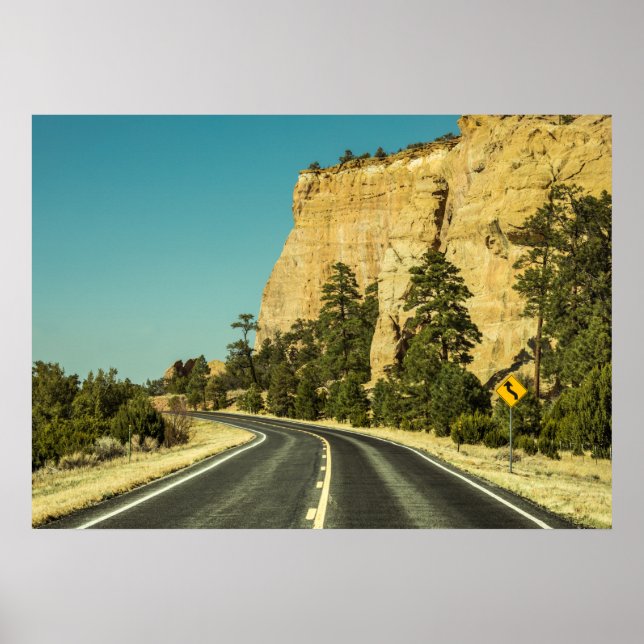USA Landskapefoto på väg Poster (Framsidan)