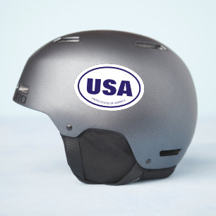 USA landskod förkortning blå oval vinyl Klistermärken