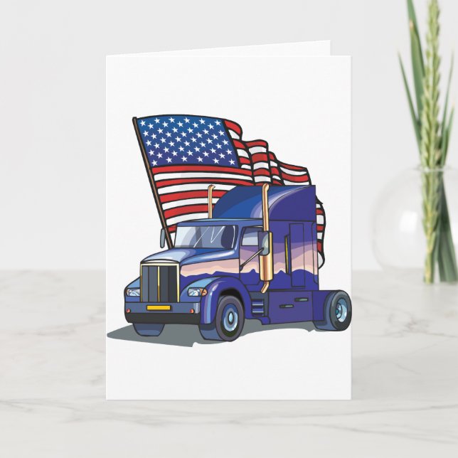 USA Lastbil Driver Kort (Framsida)