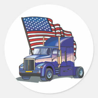 USA Lastbil Driver Runt Klistermärke