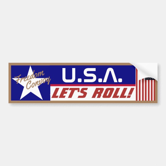 USA Låt oss Roll! Bumper Sticker Bildekal (Framsidan)