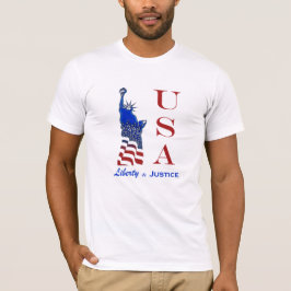 USA Liberty and Justice Frihetsgudinnan T-shirt