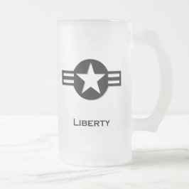 USA Liberty Black Frostat Ölglas