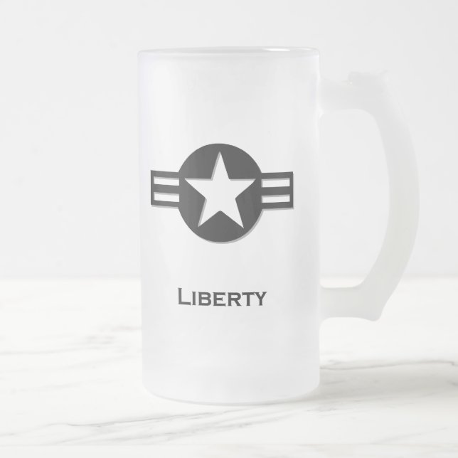 USA Liberty Black Frostat Ölglas (Höger)