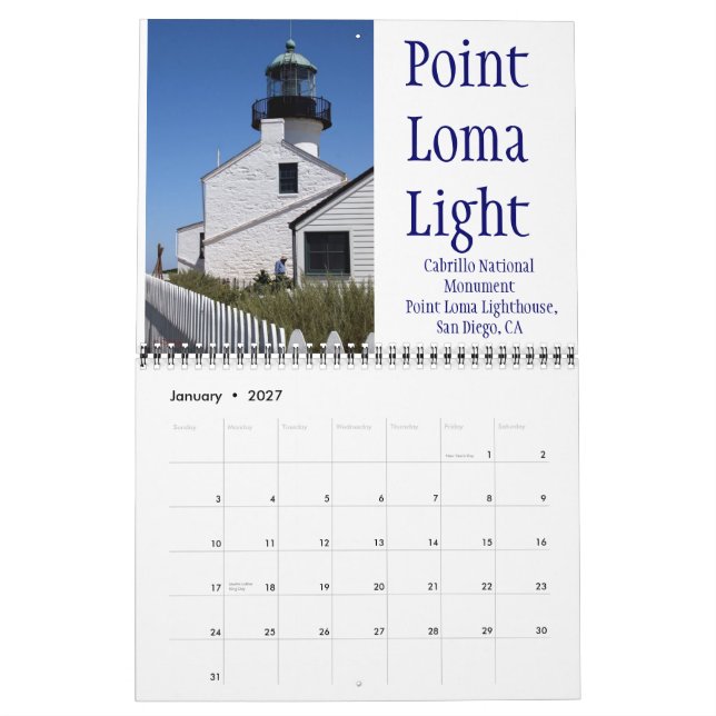 USA Lighthouses-väggkalender av DJ Florek Kalender (Jan 2027)