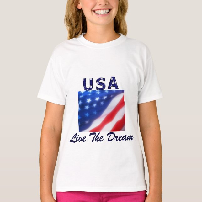USA Live the Dream T-Shirt (Framsida)