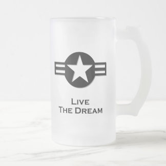 USA Living the Dream black Frostat Ölglas