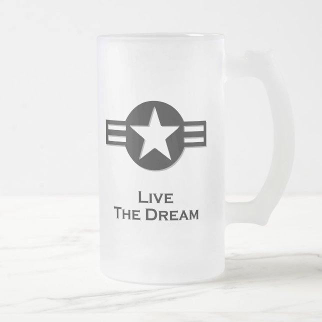 USA Living the Dream black Frostat Ölglas (Höger)