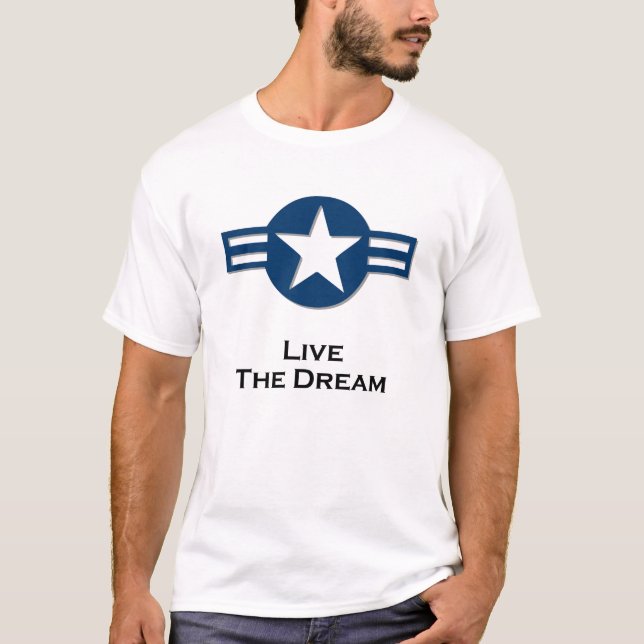 USA Living the Dream blue T Shirt (Framsida)