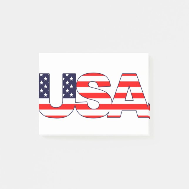 USA Logo Initials with American flag Post-it Block (Framsida)