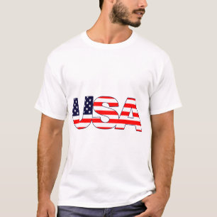 USA-logotyp Initialer med amerikansk flagga T Shirt
