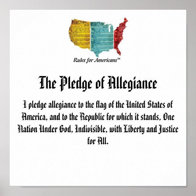 USA Logotyp Pledge of Allegiance Poster (Framsidan)