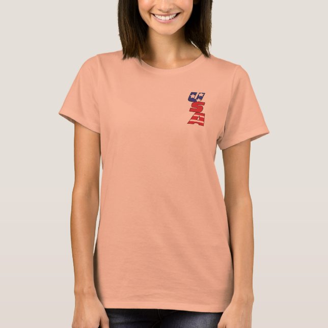 USA Logotyp Women's Nike Dri-FIT Rosa Polo Shirt T (Framsida)