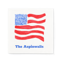 USA Loose Watercolor American Flag Paper