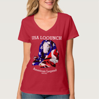 USA LOOUNCH Womens V Nacke T Shirt