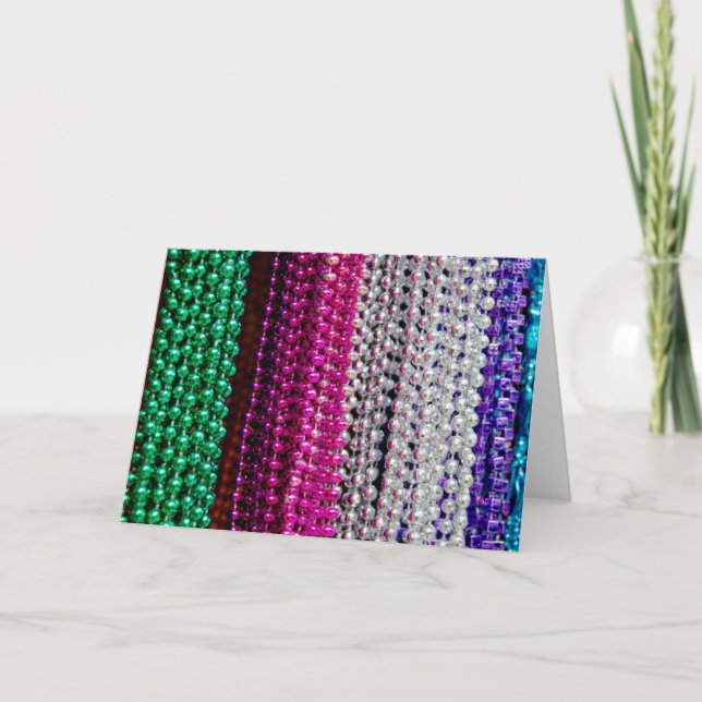 USA, Louisiana, New Orleans. Mardi Gras Pärlor Kort (Framsida)