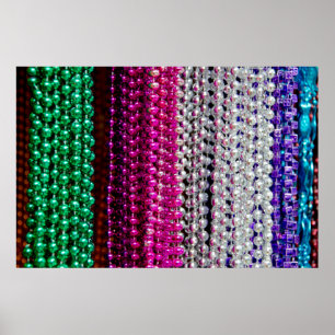 USA, Louisiana, New Orleans. Mardi Gras Pärlor Poster