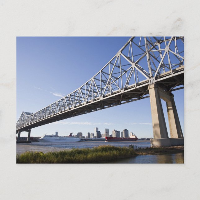 USA, Louisiana, New Orleans. Siluett från 2 Vykort (Framsida)