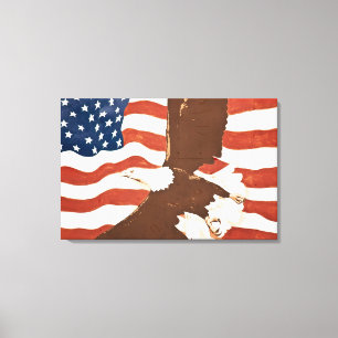 USA, Louisiana, Port Allen. Patriotisk muralmålnin Canvastryck