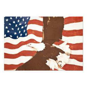 USA, Louisiana, Port Allen. Patriotisk muralmålnin Fototryck