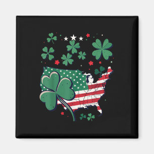 Usa Lucky Klöver Karta - Patriotic American St. Magnet