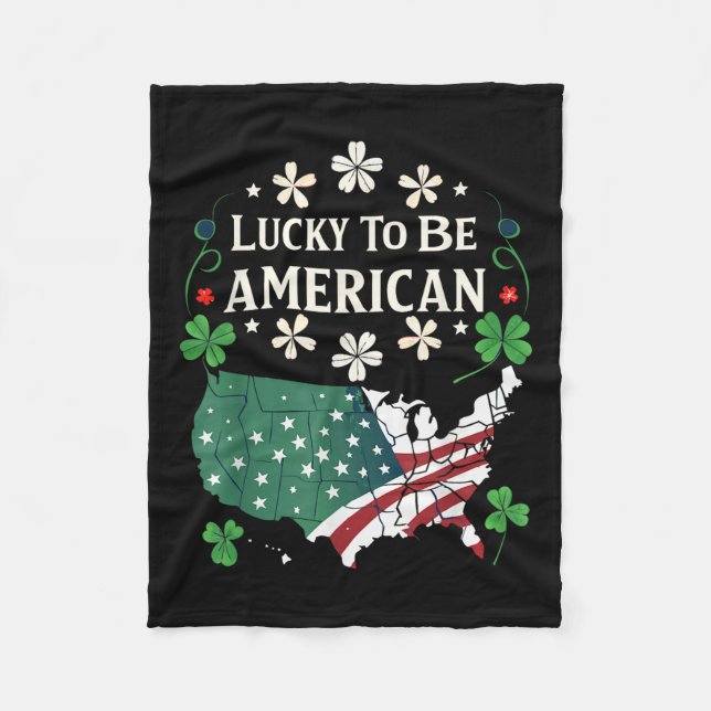 Usa Lucky Klöver Karta - Shamrock American St. Fleecefilt (Framsidan)