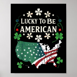 Usa Lucky Klöver Karta - Shamrock American St. Poster