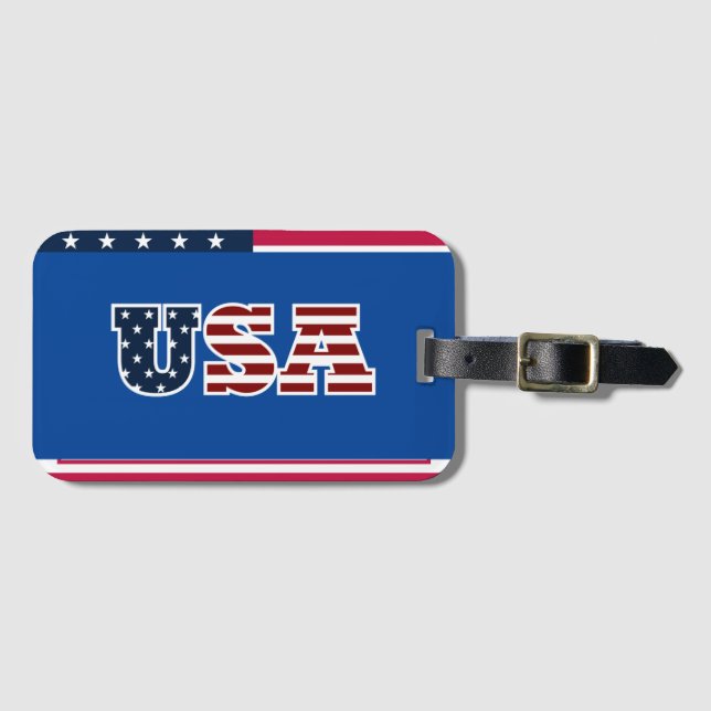 USA Luggage Tag Bagagebricka (Framsida horisontal)