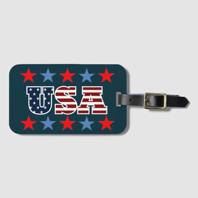 USA Luggage Tag Bagagebricka (Framsida horisontal)