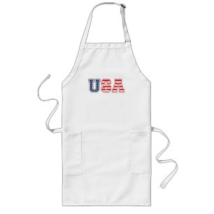 USA Lycklig 4:e juli T-Shirt Truckerkeps-knapp K Långt Förkläde