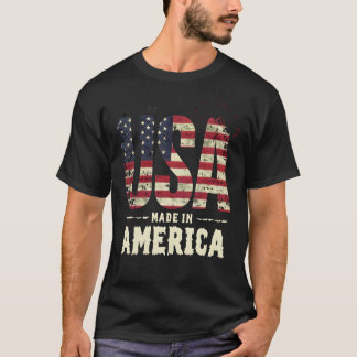 USA Made in America Distress American Flagga T-Shi T Shirt