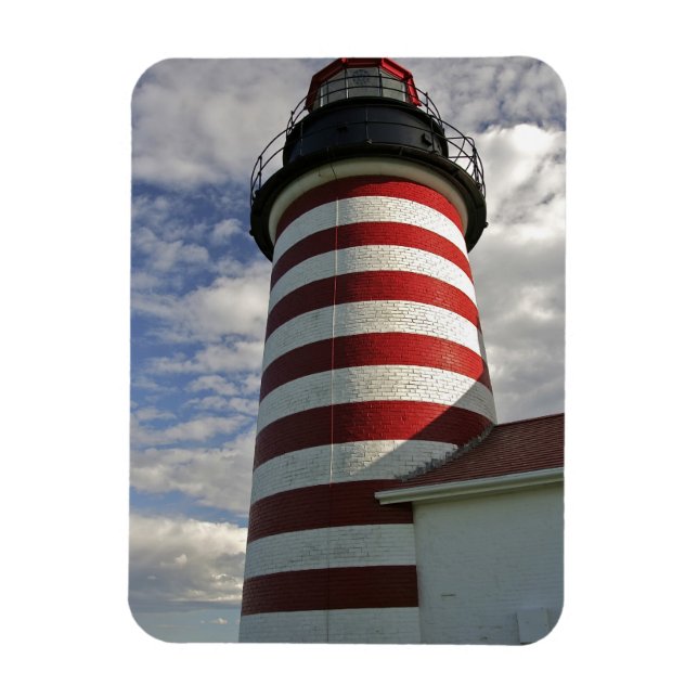 USA, Maine, Lubec. Väster Quoddy Head LIghthouse Magnet (Vertikal)