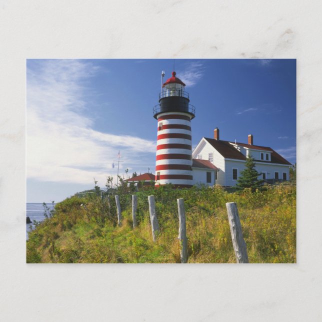 USA, Maine, Lubec. Väster Quoddy Head Lighthouse Vykort (Framsida)