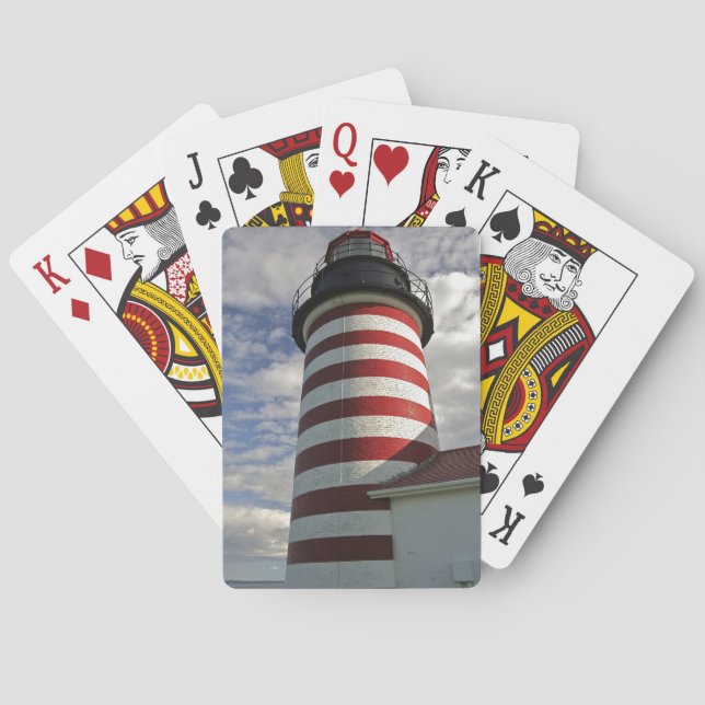 USA, Maine, Lubec. West Quoddy Head fyr Casinokort (Baksidan)