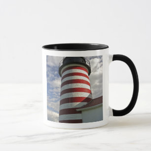 USA, Maine, Lubec. West Quoddy Head fyr Mugg