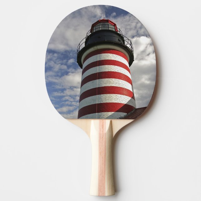 USA, Maine, Lubec. West Quoddy Head fyr Pingisracket (Framsidan)